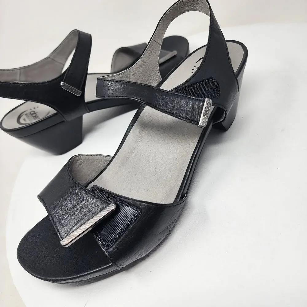 ABEO B.I.O. System Ruby Sandal 11 Narrow Black Leather Block Heel Comfort Shoes